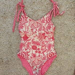 Reversible ROLLER RABBIT women's tie strap one piece swimsuit (worn once!!)